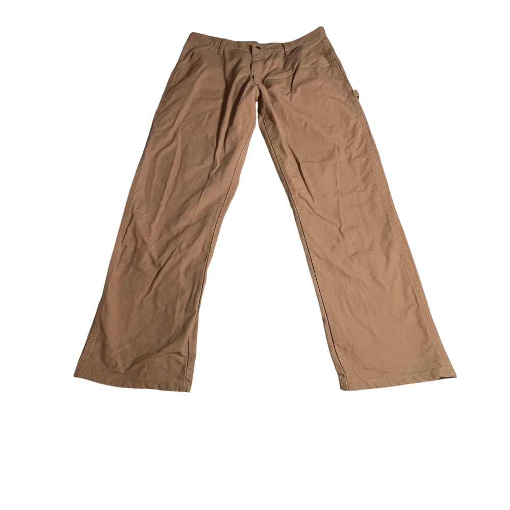 Rustler Mens Tan Carpenter Utility Work‎ Pants Relaxed Fit Size 36